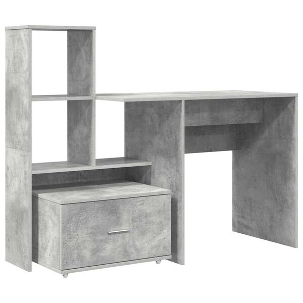 vidaXL Desk Concrete Grey 51.77 x 19.69 x 41.93 in Engineered Wood
