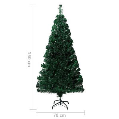 vidaXL Artificial Christmas Tree with Stand Green 5 ft Fiber Optic