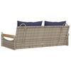 vidaXL Patio Swing Bench Gray, Navy Blue PE Rattan 2 Seater Seats Many