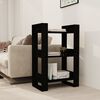 vidaXL Book Cabinet Black Solid pine wood Medium Book Cabinet