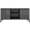 vidaXL TV Cabinet High gloss grey Engineered wood, metal Medium