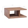 vidaXL Coffee Table Brown Solid Teak Wood 27.6 x 27.6 in Coffee Table