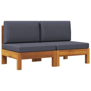 vidaXL Wooden Sofa Dark Grey Solid acacia wood with an oil finish Medium