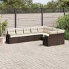 vidaXL Garden Sofa Set Brown, Cream White Poly Rattan, Powder-Coated Steel
