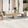 vidaXL Garden Sofa Set Beige, Cream White