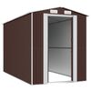 vidaXL Garden Shed Dark brown Galvanized Steel Large Storage