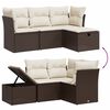 vidaXL Garden Sofa Set Brown Poly Rattan Medium Modular