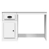 vidaXL Desk White Engineered Wood Regular Desk Rectangular Modern