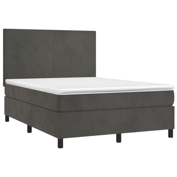 vidaXL Box Spring Bed Dark grey, white