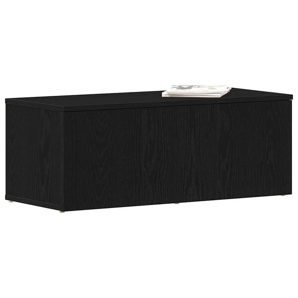 vidaXL TV Cabinet with Drawer Black Oak 80x34x30 cm Engineered Wood