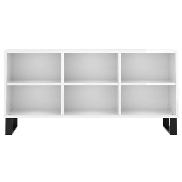 vidaXL TV Cabinet High gloss white Engineered wood Medium TV Cabinet