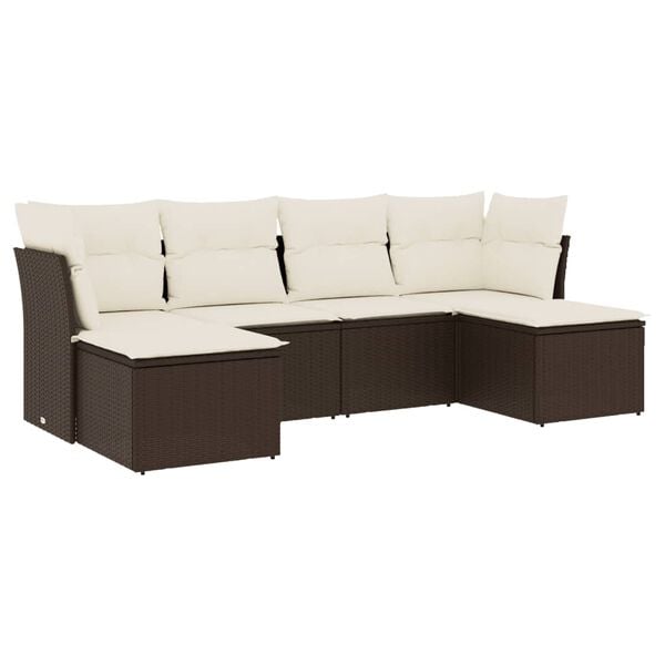 vidaXL Garden Sofa Set Brown and cream white