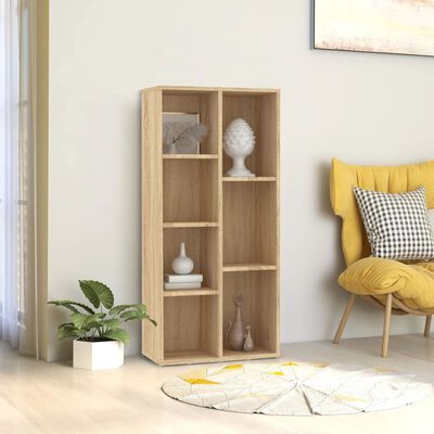 vidaXL Book Cabinet Sonoma Oak 19.7"x9.8"x41.7" Engineered Wood