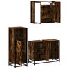 vidaXL Bathroom Furniture Set Smoked Oak Engineered wood, metal, glass