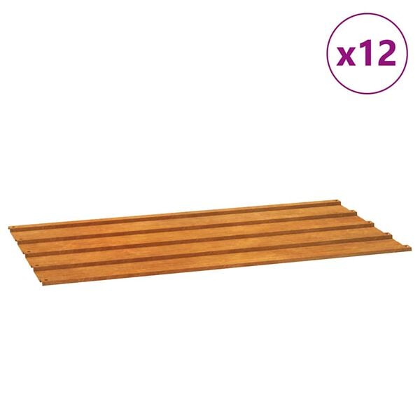 vidaXL Roof Panels 12 pcs Rusty 31.5"x17.3" Corten Steel