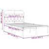 vidaXL Bed Frame White Steel 47.2 x 78.7 in Bed Frame Rectangular