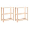 vidaXL 3-Tier Storage Racks 2 pcs 31.5"x15"x35.4" Solid Pinewood 330.7 lb