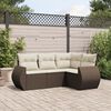 vidaXL Garden Sofa Set Brown PE rattan Large Modular Outdoor Sofa Set