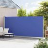 vidaXL Side Awning Blue 100% polyester with PU coating, powder-coated steel