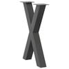 vidaXL Dining Table Leg Set of 2 Anthracite Powder-Coated Steel Standard