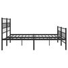 vidaXL Metal Bed Frame Black Powder-Coated Steel Super King