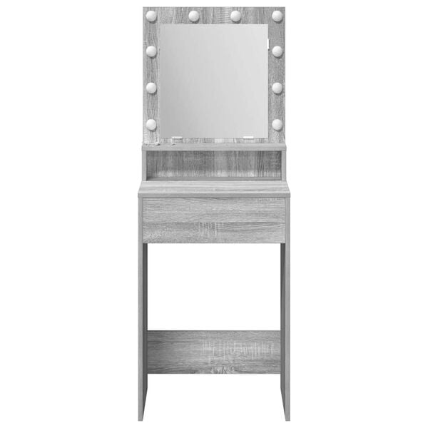 vidaXL Dressing Table with Shelf Grey Sonoma 19.69 x 16.14 x 53.15 in