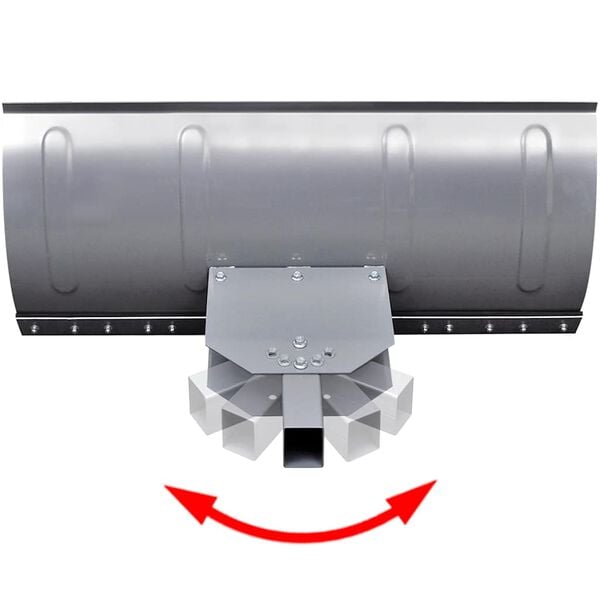 vidaXL Snow Plow Blade Silver Steel and rubber Large Height-Adjustable
