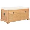 vidaXL Storage Chest Natural wood MDF, Polyester 31.5 x 15.7 x 15.7 in