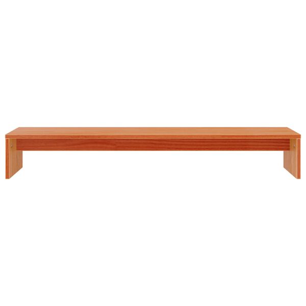 vidaXL Monitor Stand Wax Brown 39.4x10.6x5.9" Solid Wood Pine