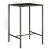 vidaXL Bar Table Grey PE Rattan Medium Durable Bar Table Square