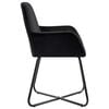 vidaXL Dining Chair Set of 2 Black Velvet, Powder-Coated Steel Standard