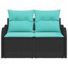 vidaXL Garden Sofa with Cushion 47.64 x 24.41 x 27.17 in Poly Rattan
