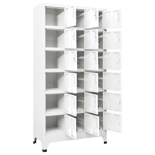 vidaXL Locker Cabinet Gray Sheet Metal Large Locker Cabinet