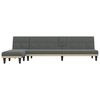 vidaXL L-shaped Sofa Bed Dark Grey