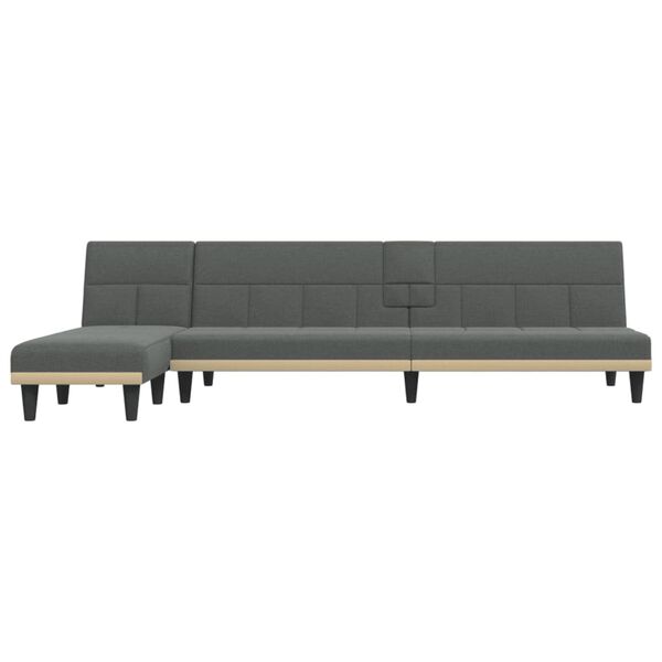 vidaXL L-shaped Sofa Bed Dark Grey