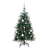 vidaXL Artificial Hinged Christmas Tree Green PVC, PE, Iron, Plastic