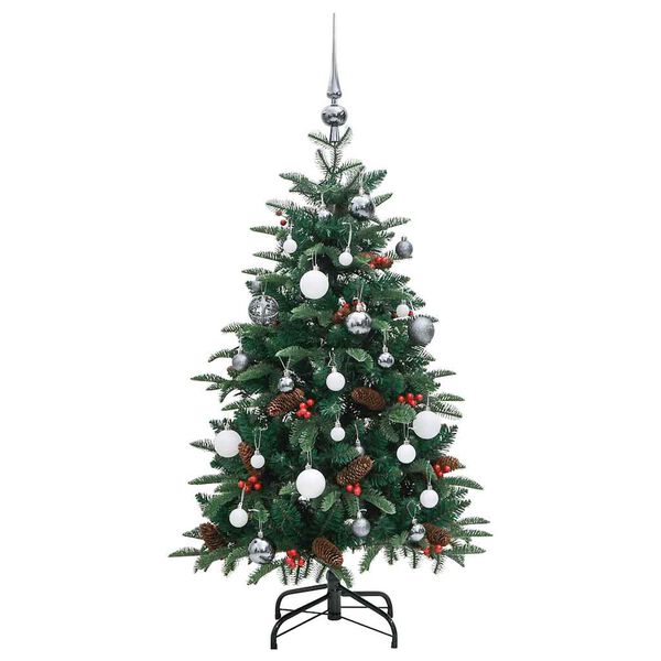 vidaXL Artificial Hinged Christmas Tree Green PVC, PE, Iron, Plastic