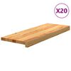 vidaXL Stair Tread Set of 20 Light brown Solid oak wood 27.6x9.8 in