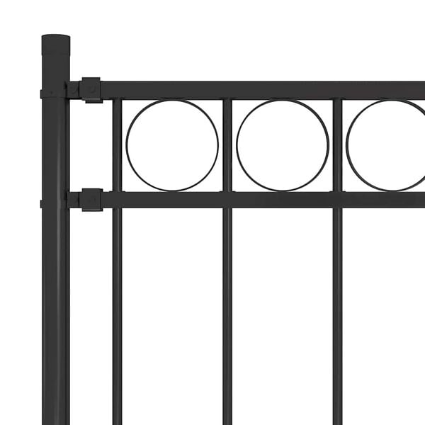 vidaXL Garden Fence Steel 5.9 ft x 4.9 ft Black