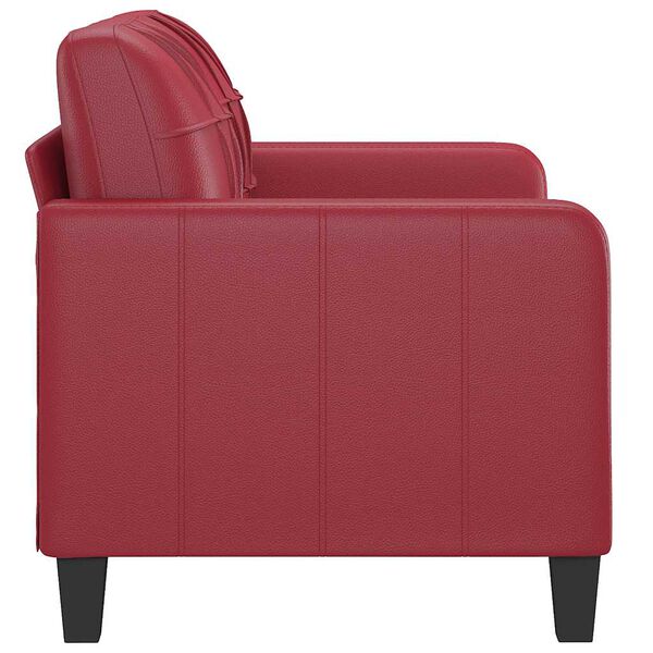 vidaXL 2-seater Sofa Wine Red Faux Leather, Metal, Foam Medium Durable