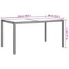 vidaXL Garden Table White Poly rattan, tempered glass, powder-coated steel