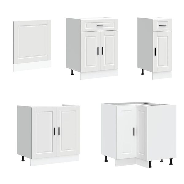 vidaXL Kitchen Cabinet Set White Engineered wood and glass