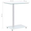 vidaXL Side Table Transparent Tempered glass, stainless steel Small
