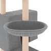 vidaXL Cat Tree Light grey Engineered wood, plush, sisal Large Durable