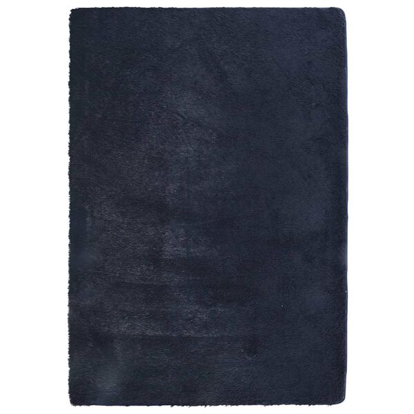 vidaXL Shaggy Rug Navy 100% Polyester 47.2 x 66.9 in Non-slip Rug