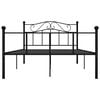 vidaXL Bed Frame Black Metal Double Durable Bed Frame Rectangular