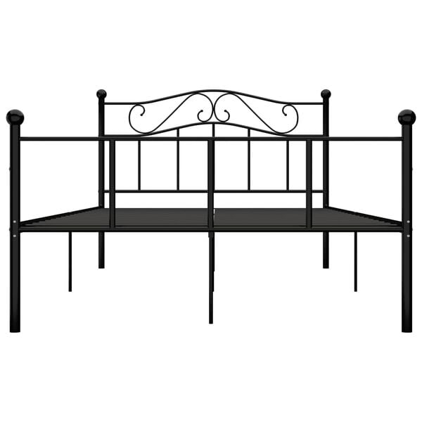 vidaXL Bed Frame Black Metal Double Durable Bed Frame Rectangular
