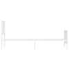 vidaXL Bed Frame White Steel Twin Bed Frame Rectangular Traditional