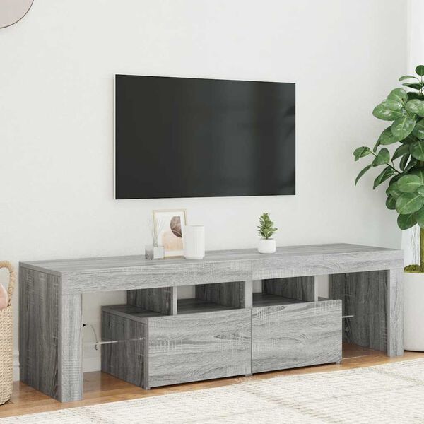 vidaXL TV Cabinet Grey sonoma Engineered wood 55.1 x 14.4 x 15.7 in
