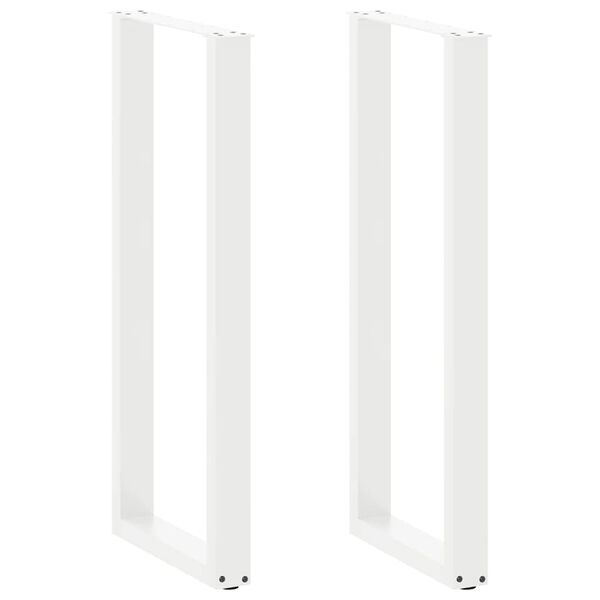 vidaXL Coffee Table Leg Set of 2 White Powder-coated steel Standard